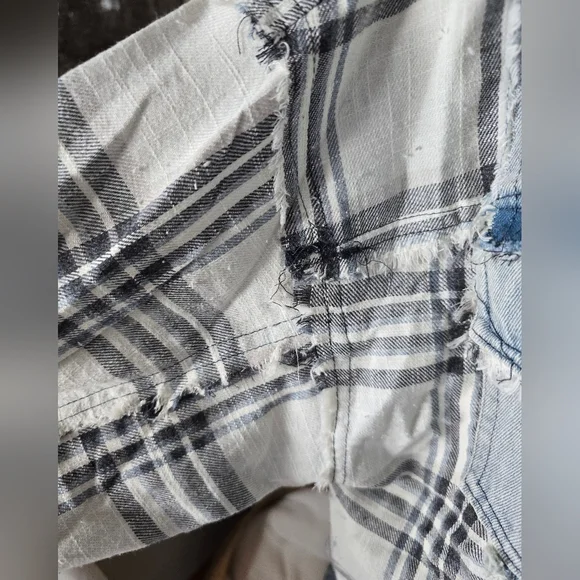 OLI & HALI -Plaid Pieced Denim Jacket Size small - Picture 10 of 10